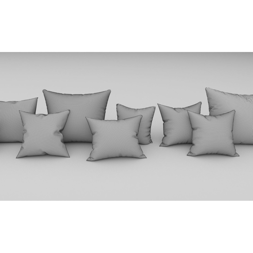 15 Pillows 3D Model – High Detail Soft Cushions for Interior Design - View 9