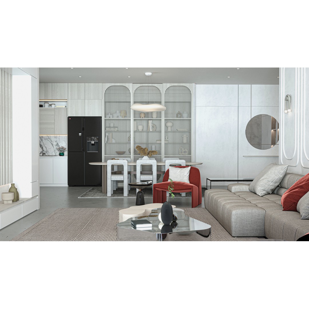 Modern Living Room and Kitchen 3D Model – Low Poly Interior, FBX, Blender - View 5