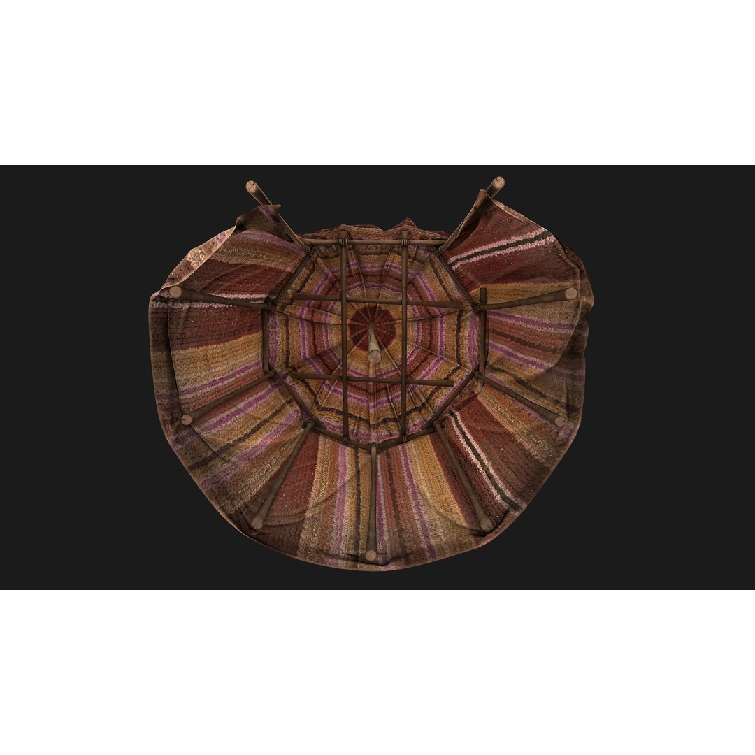 Market Stall Tent 3D Model – Low Poly Game Asset, PBR Textures, FBX - View 11