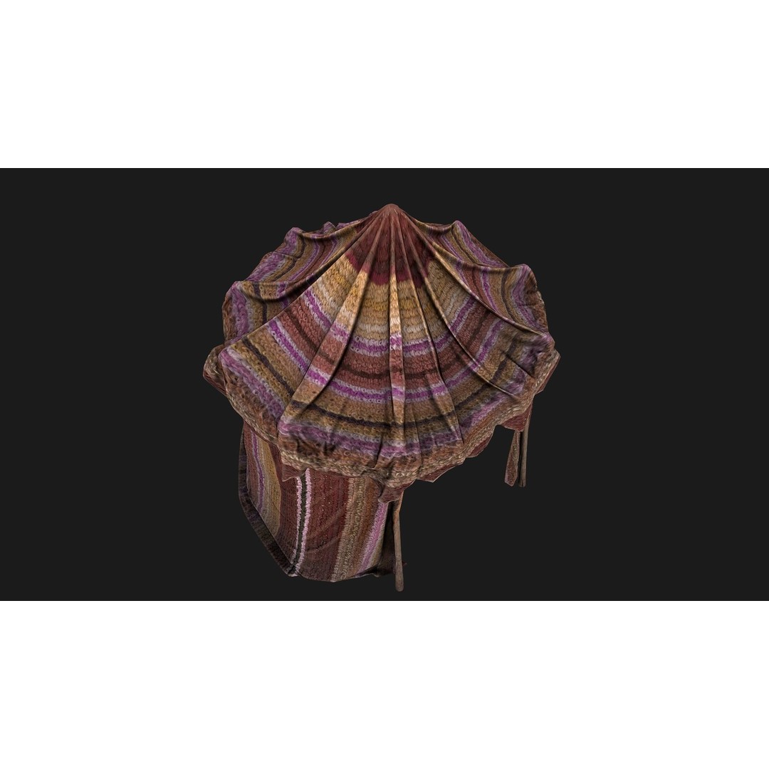 Market Stall Tent 3D Model – Low Poly Game Asset, PBR Textures, FBX - View 14