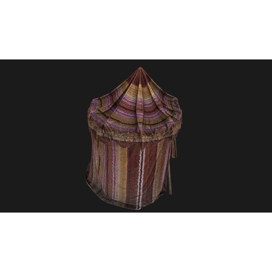 Market Stall Tent 3D Model – Low Poly Game Asset, PBR Textures, FBX - View 15