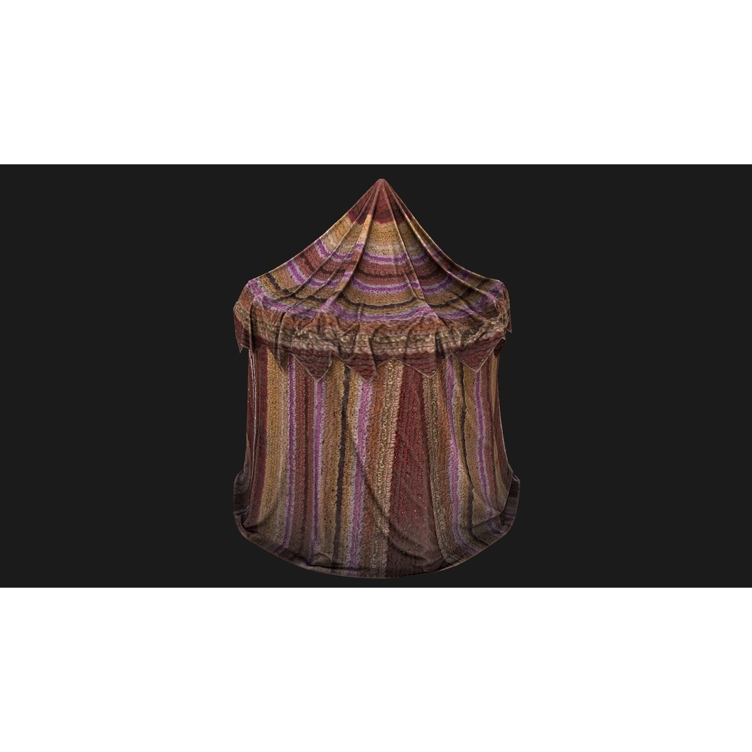 Market Stall Tent 3D Model – Low Poly Game Asset, PBR Textures, FBX - View 17