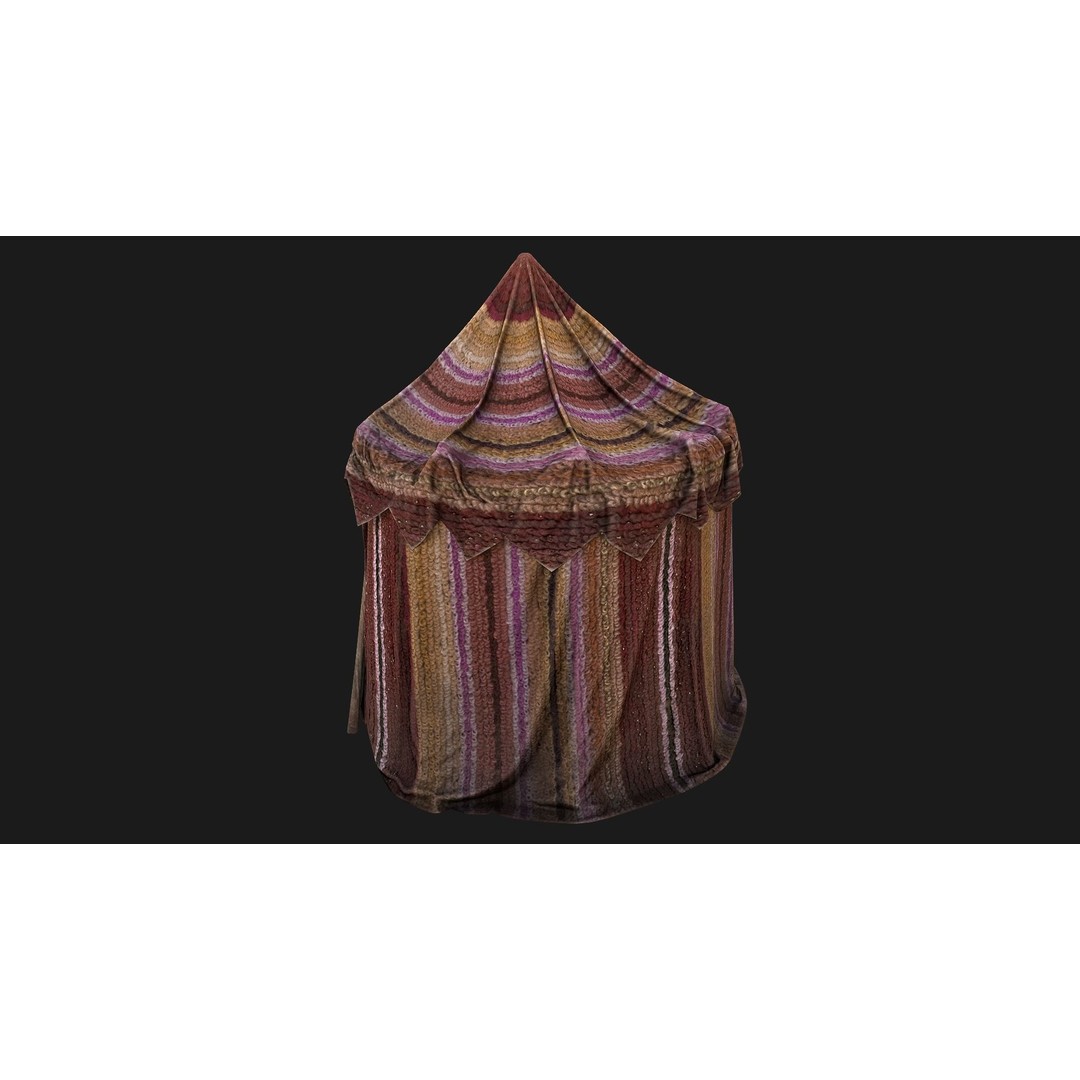 Market Stall Tent 3D Model – Low Poly Game Asset, PBR Textures, FBX - View 4