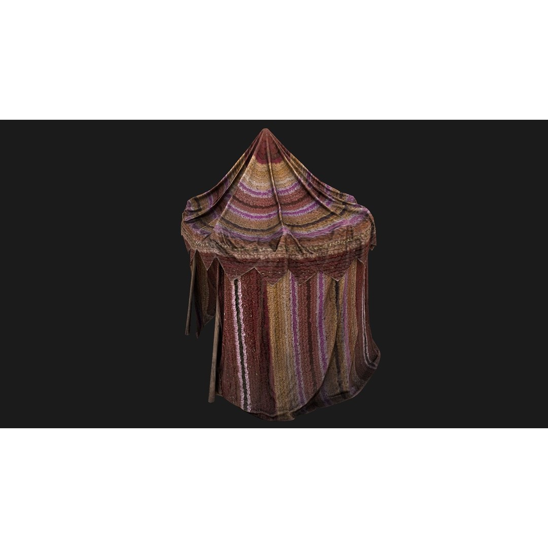 Market Stall Tent 3D Model – Low Poly Game Asset, PBR Textures, FBX - View 5