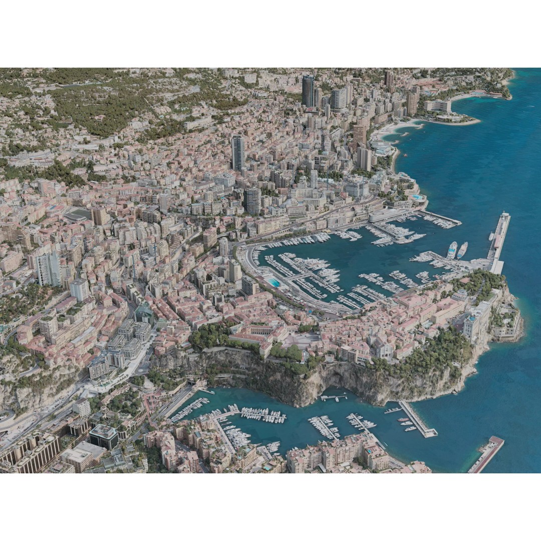 Monaco City 3D Model – Realistic Urban Landscape, Optimized for GIS - View 2