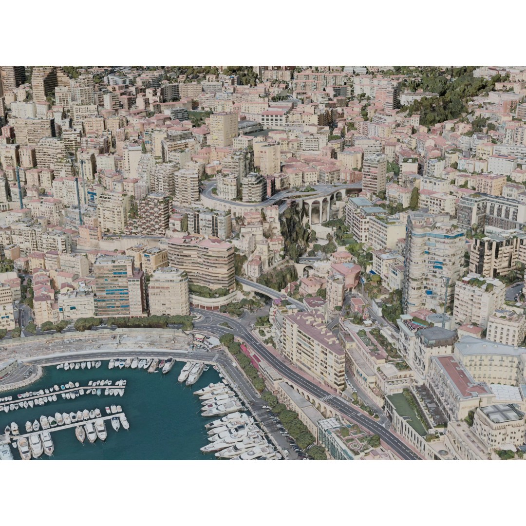 Monaco City 3D Model – Realistic Urban Landscape, Optimized for GIS - View 4