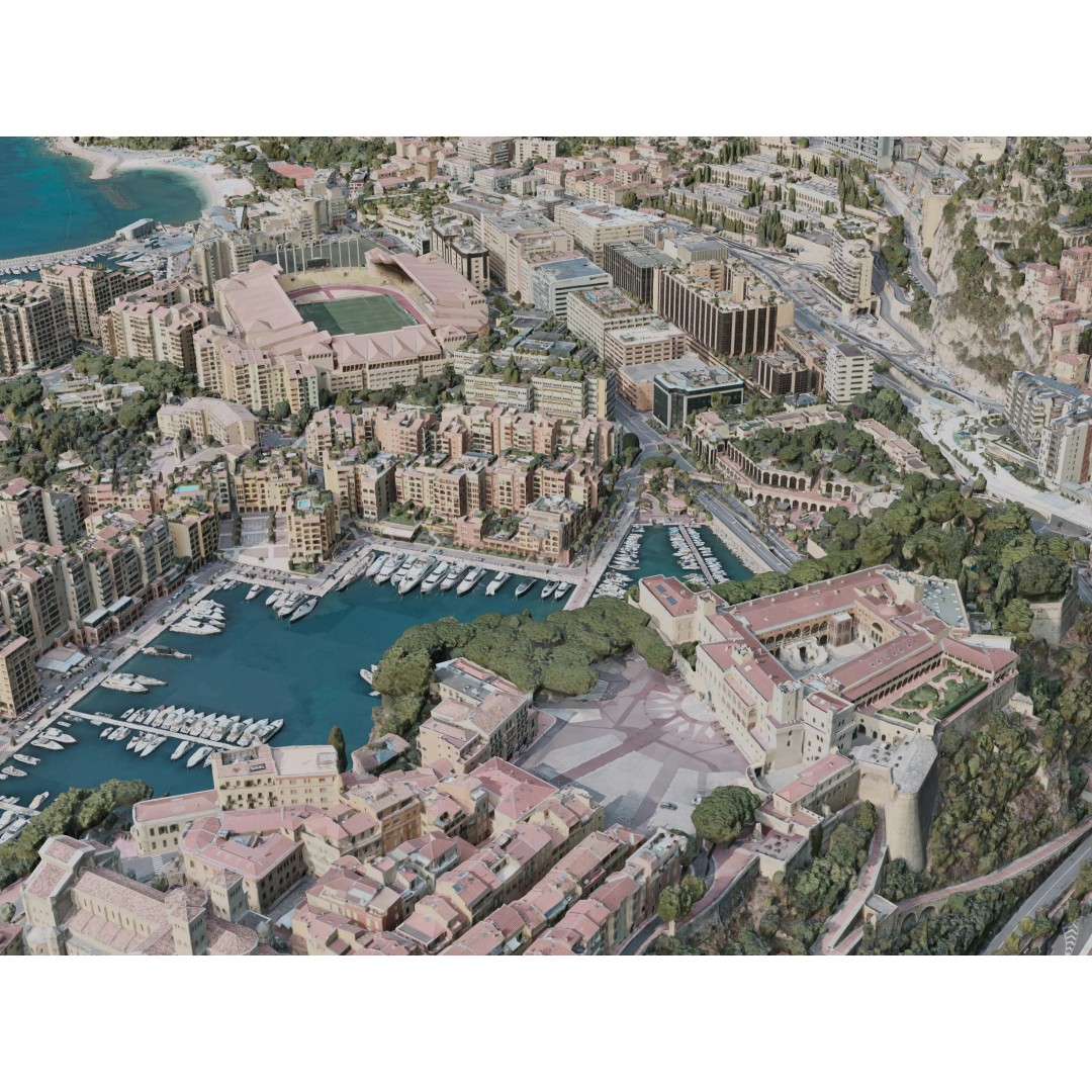 Monaco City 3D Model – Realistic Urban Landscape, Optimized for GIS - View 5