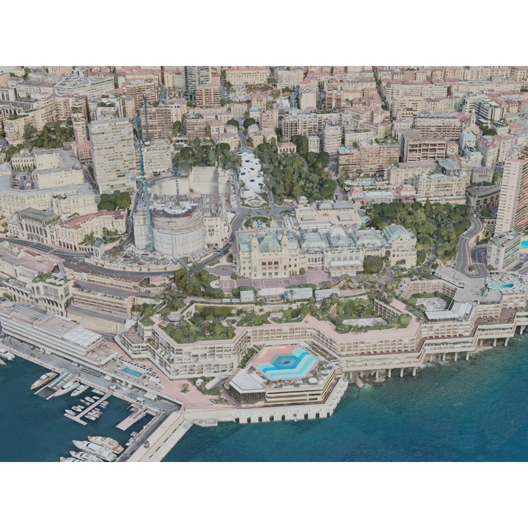 Monaco City 3D Model – Realistic Urban Landscape, Optimized for GIS - View 6
