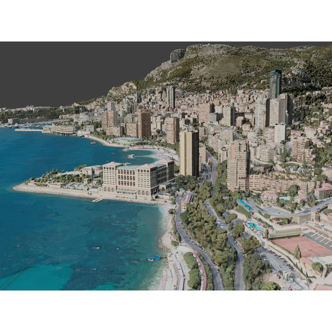 Monaco City 3D Model – Realistic Urban Landscape, Optimized for GIS - View 7