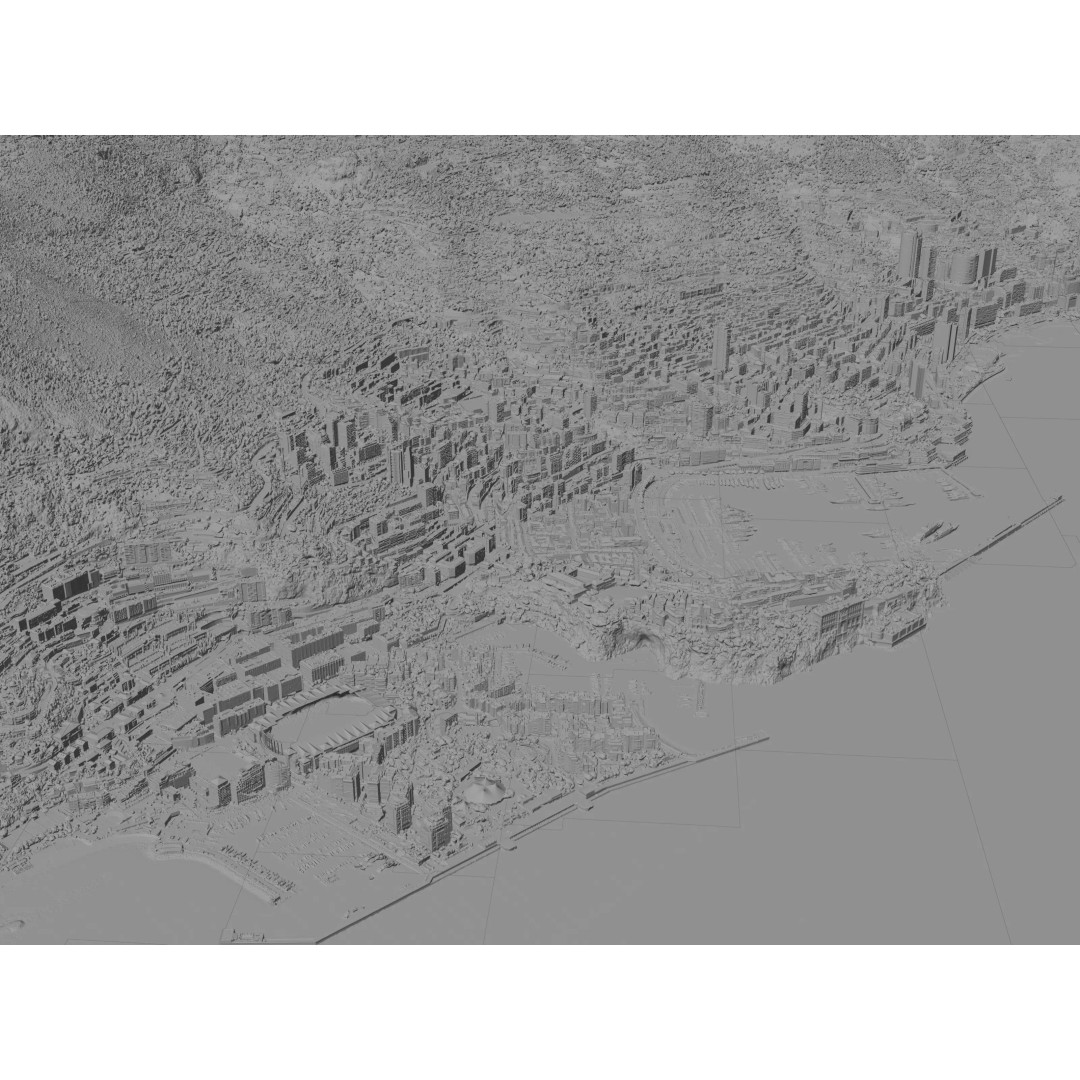 Monaco City 3D Model – Realistic Urban Landscape, Optimized for GIS - View 9