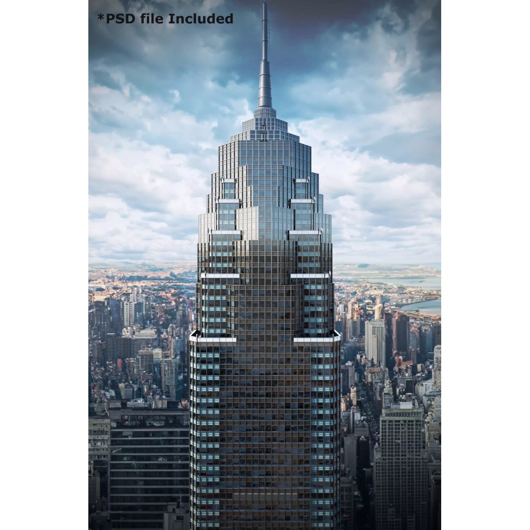 Skyscraper 1 3D Model – Detailed Architectural Design, FBX, OBJ - View 2