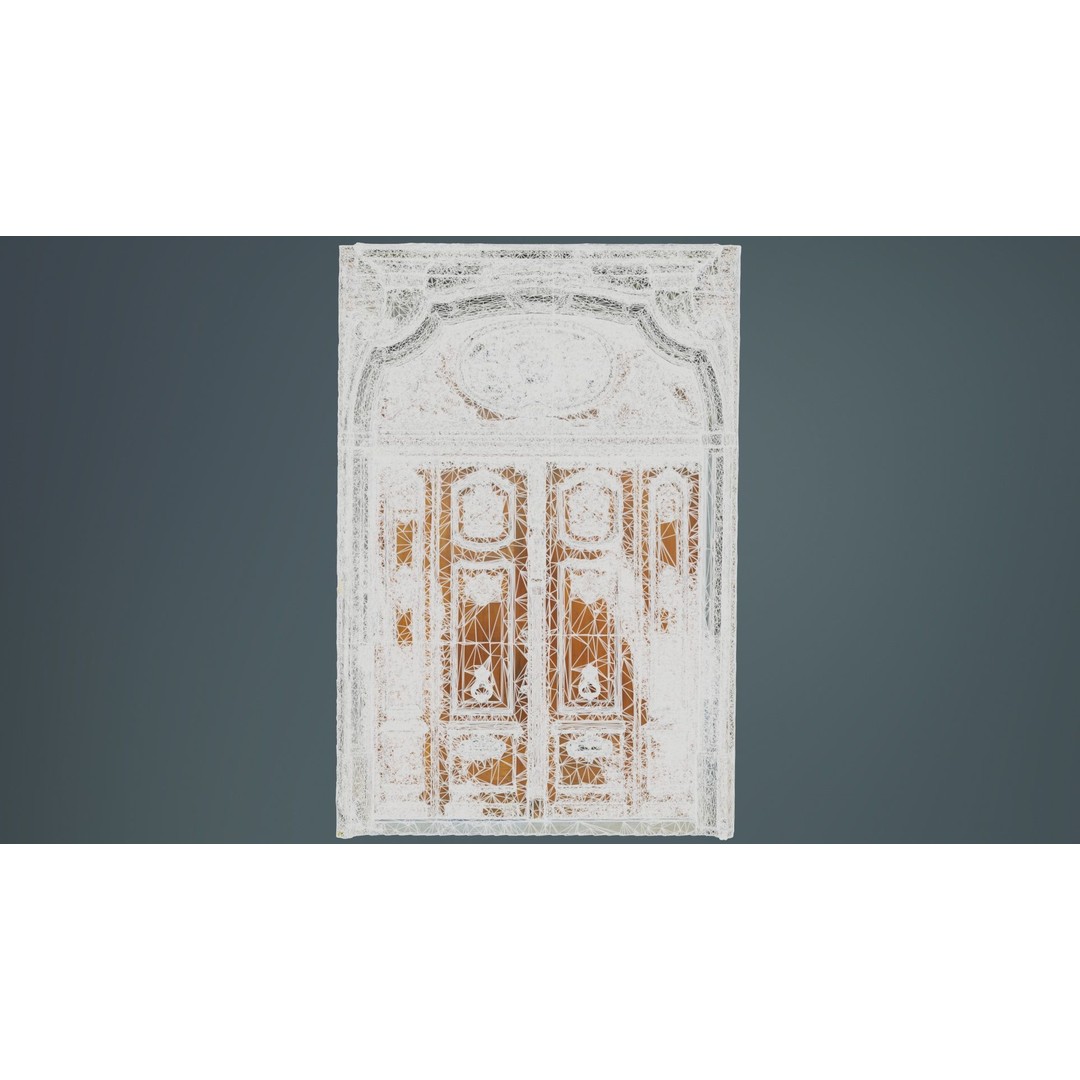 Wooden Door Glass 3D Model – Low Poly Architectural Asset, FBX, Blender - View 11
