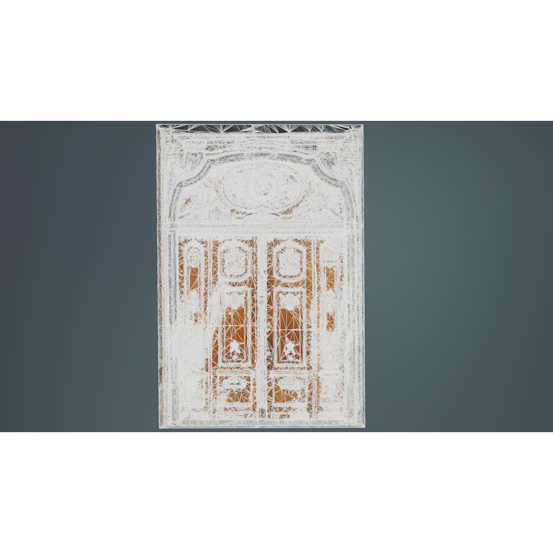 Wooden Door Glass 3D Model – Low Poly Architectural Asset, FBX, Blender - View 12