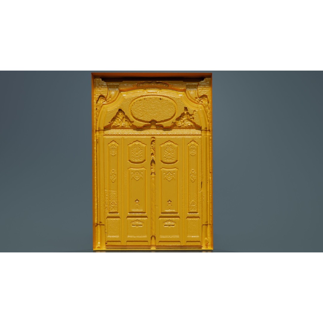 Wooden Door Glass 3D Model – Low Poly Architectural Asset, FBX, Blender - View 15