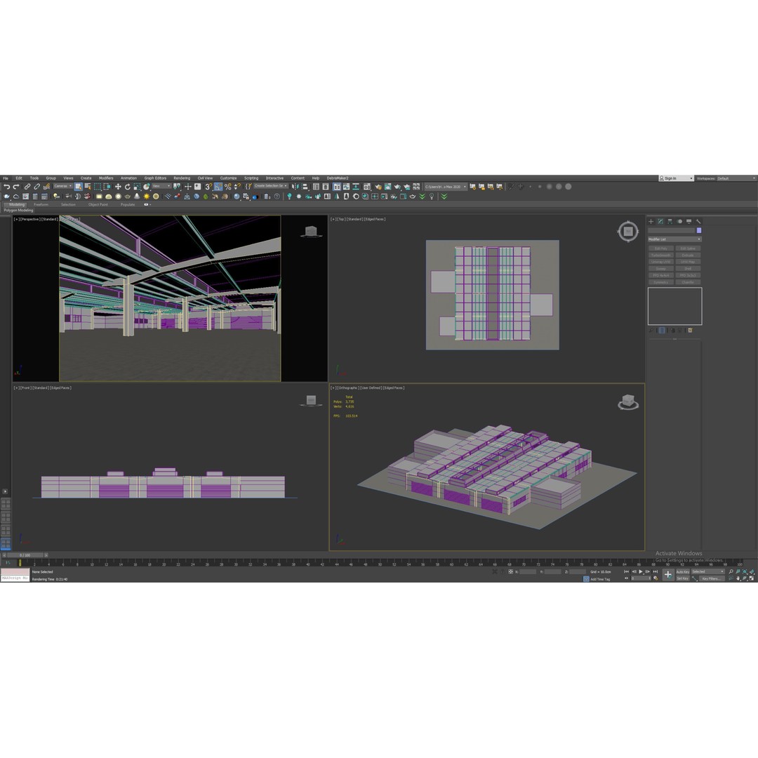 Low Poly Warehouse 3D Model – Game Ready Interior Space, FBX, OBJ - View 14