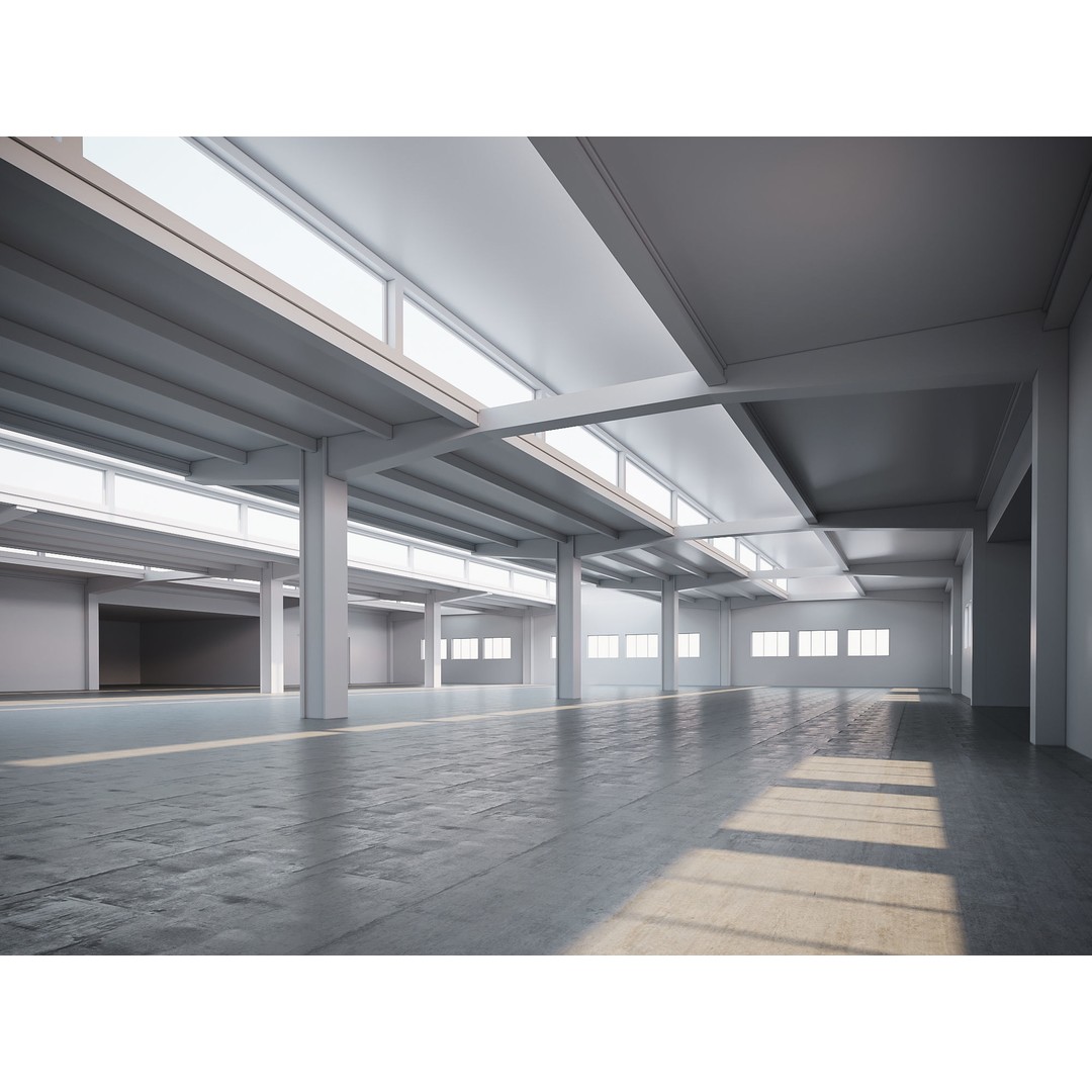 Low Poly Warehouse 3D Model – Game Ready Interior Space, FBX, OBJ - View 3