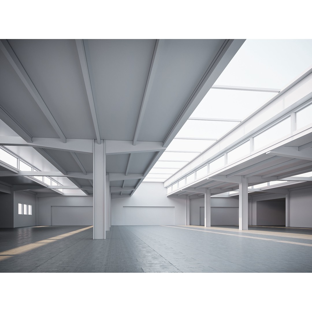 Low Poly Warehouse 3D Model – Game Ready Interior Space, FBX, OBJ - View 9