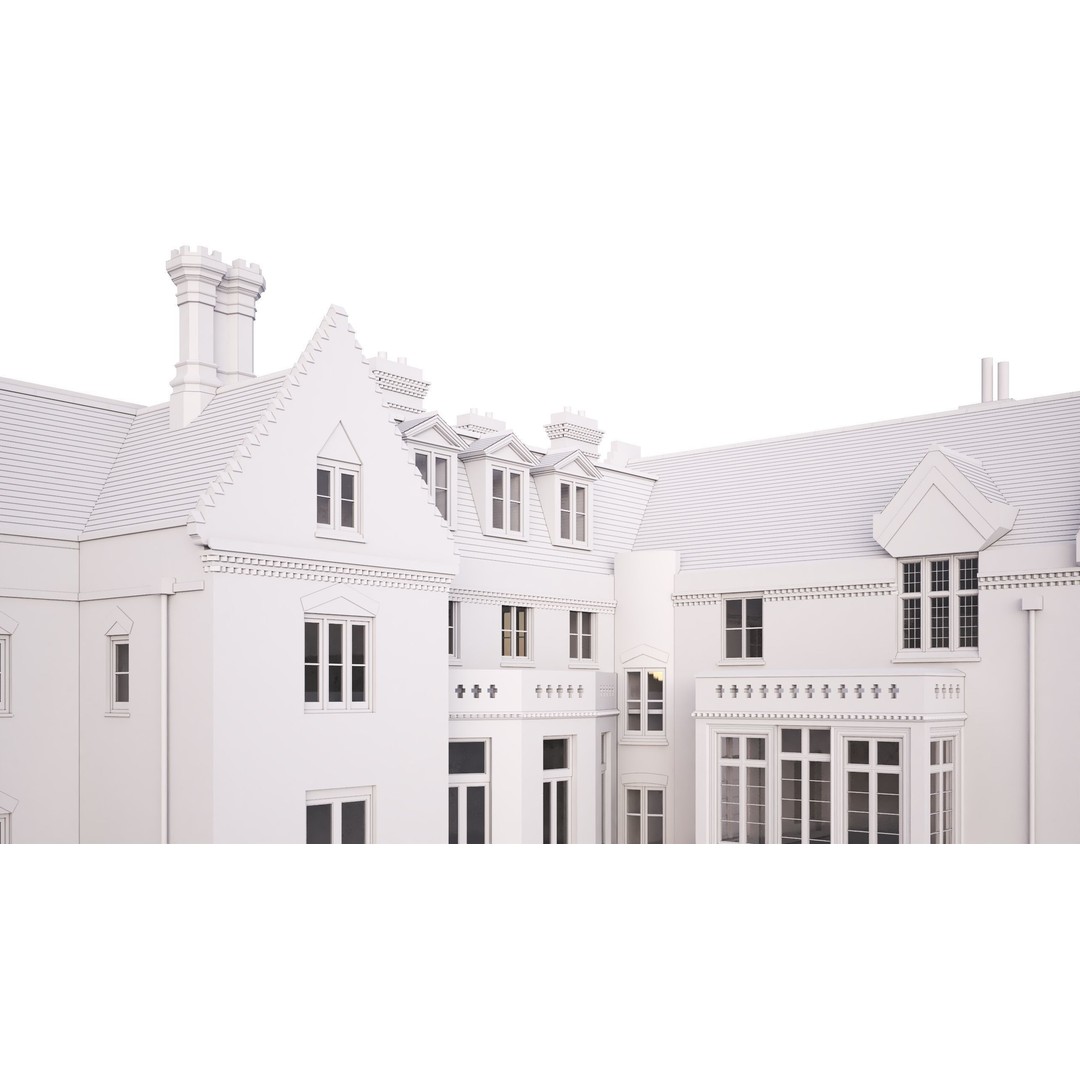 Broadoaks Mansion 3D Model – High Poly Victorian House, FBX, OBJ - View 3