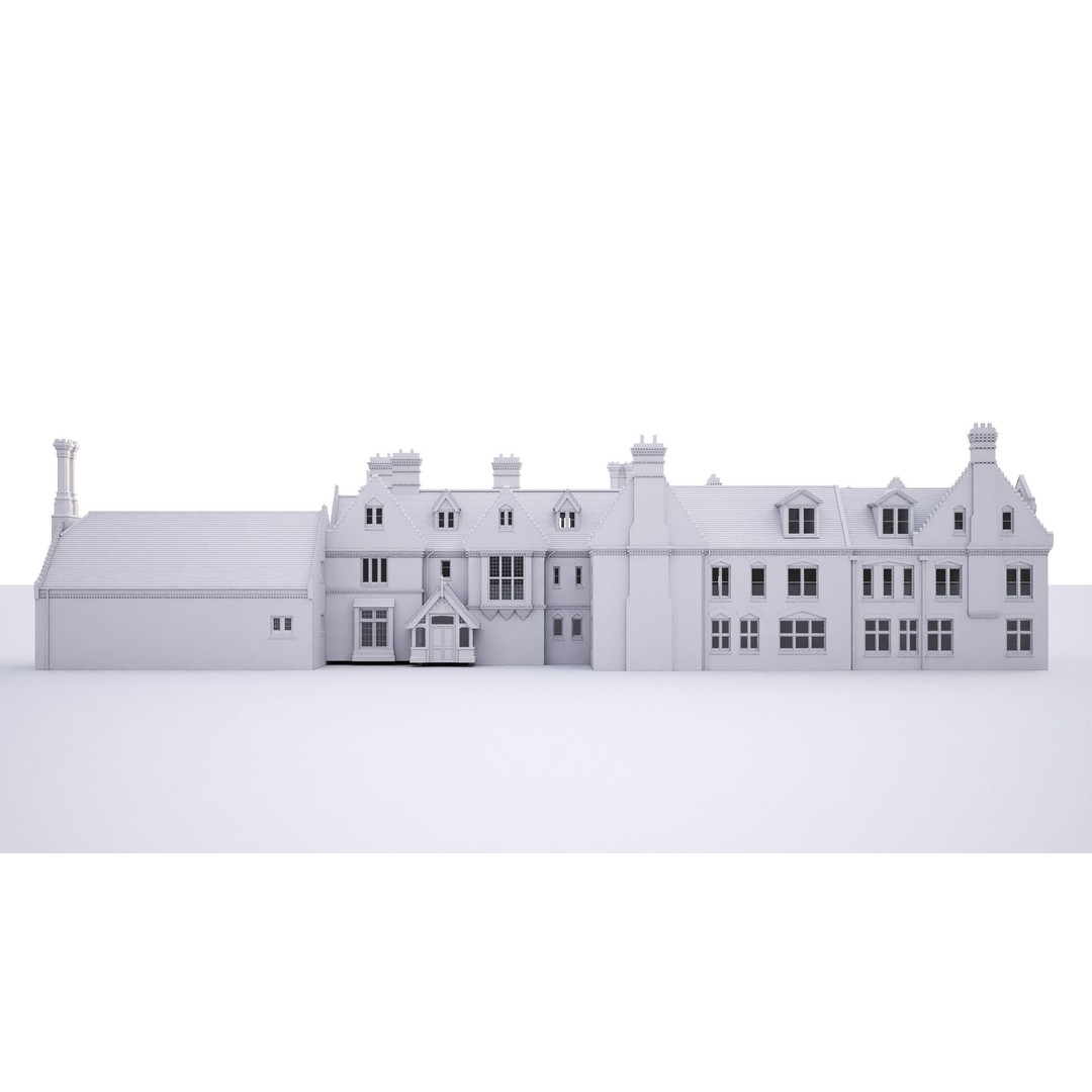 Broadoaks Mansion 3D Model – High Poly Victorian House, FBX, OBJ - View 4