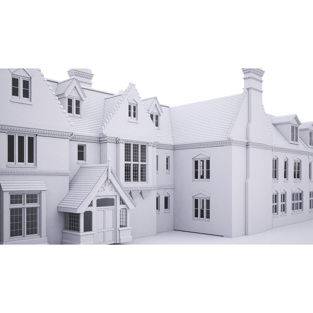 Broadoaks Mansion 3D Model – High Poly Victorian House, FBX, OBJ - View 5