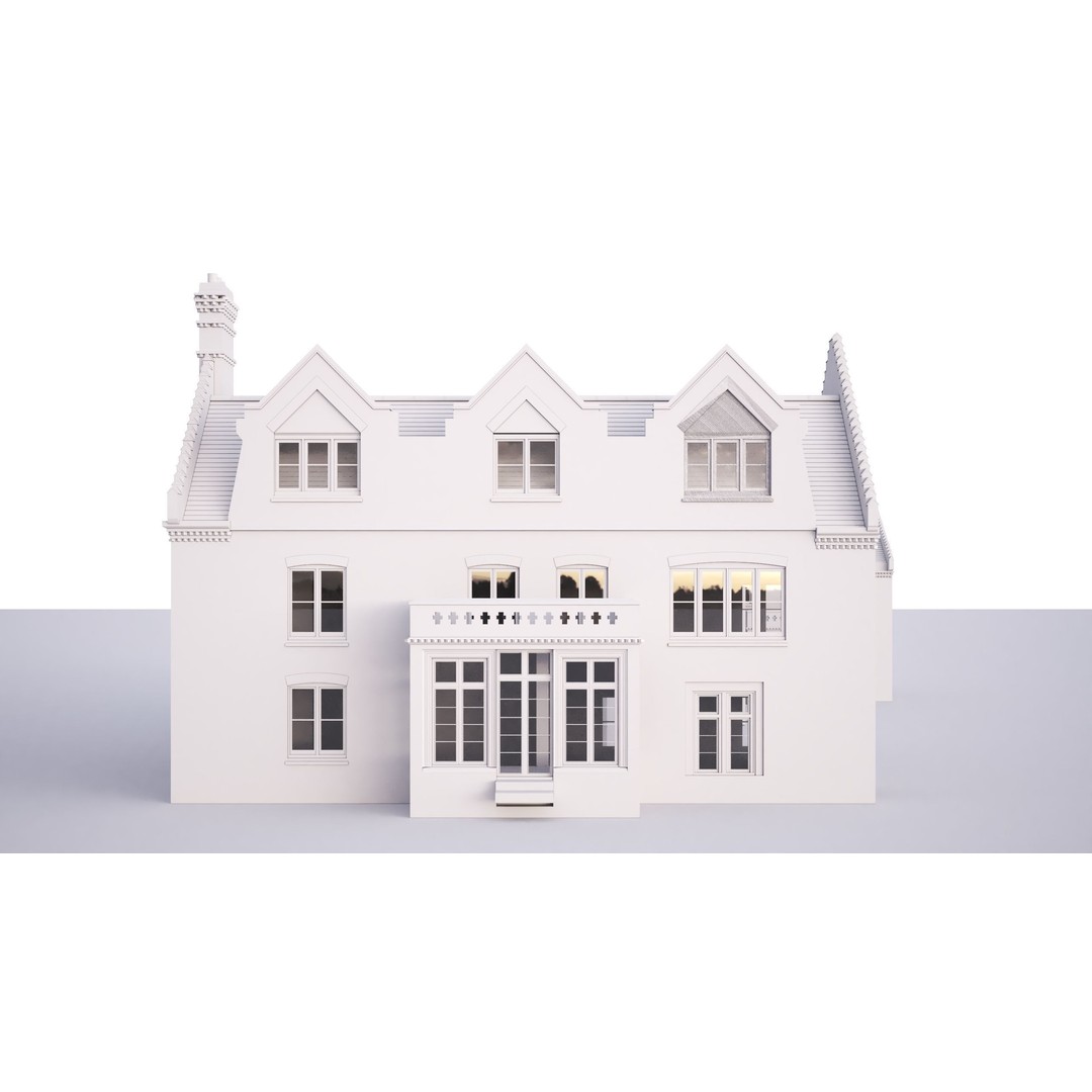 Broadoaks Mansion 3D Model – High Poly Victorian House, FBX, OBJ - View 6