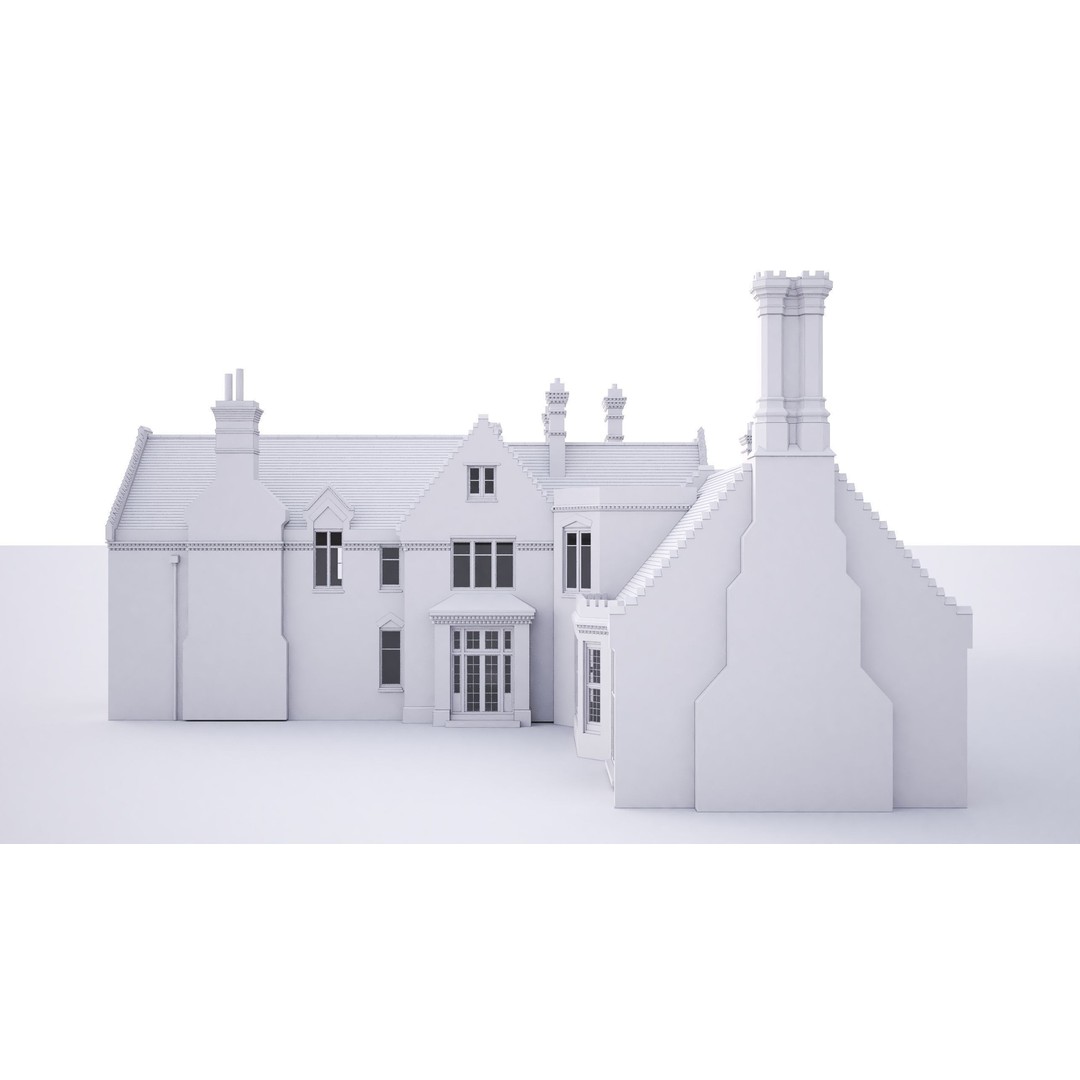 Broadoaks Mansion 3D Model – High Poly Victorian House, FBX, OBJ - View 7
