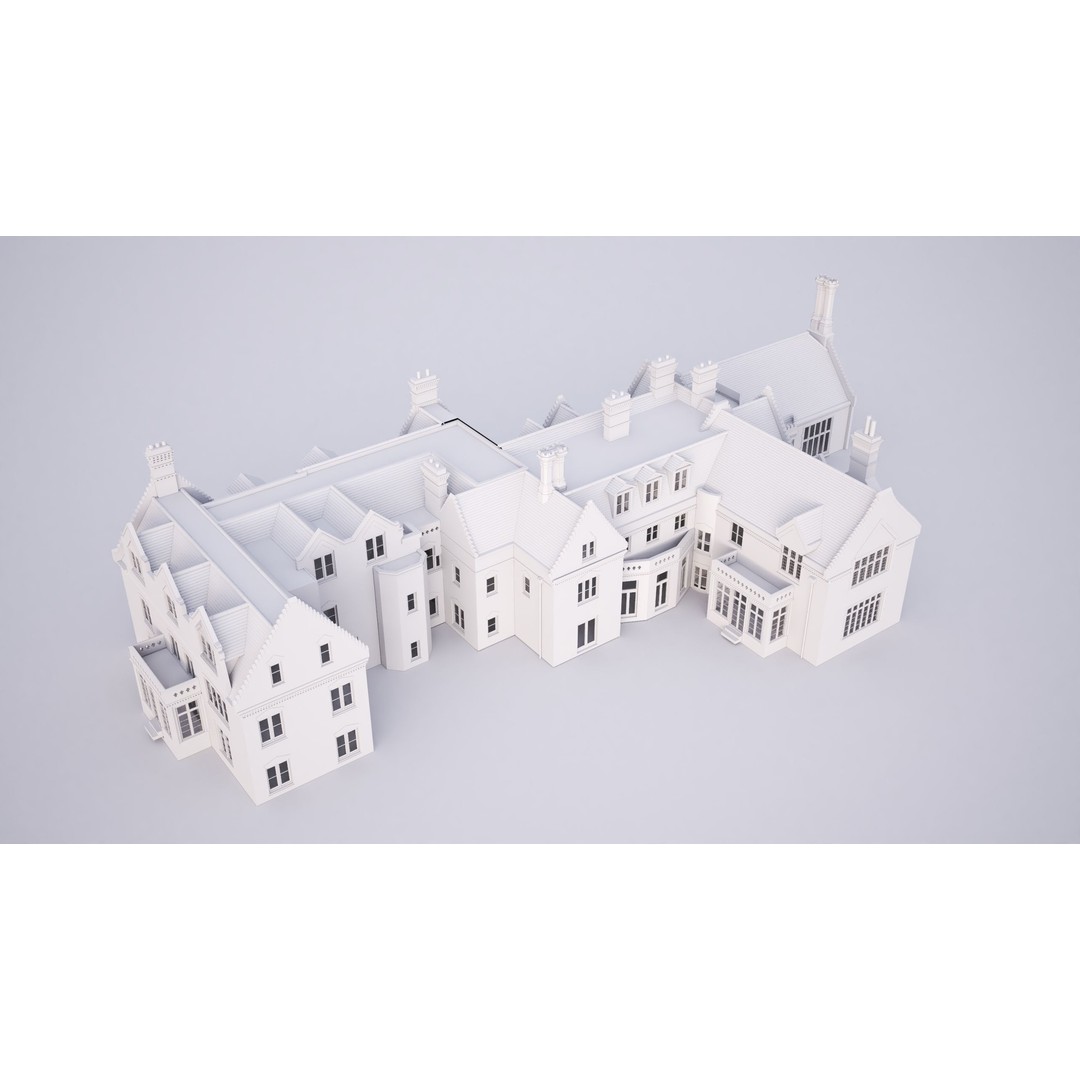 Broadoaks Mansion 3D Model – High Poly Victorian House, FBX, OBJ - View 8