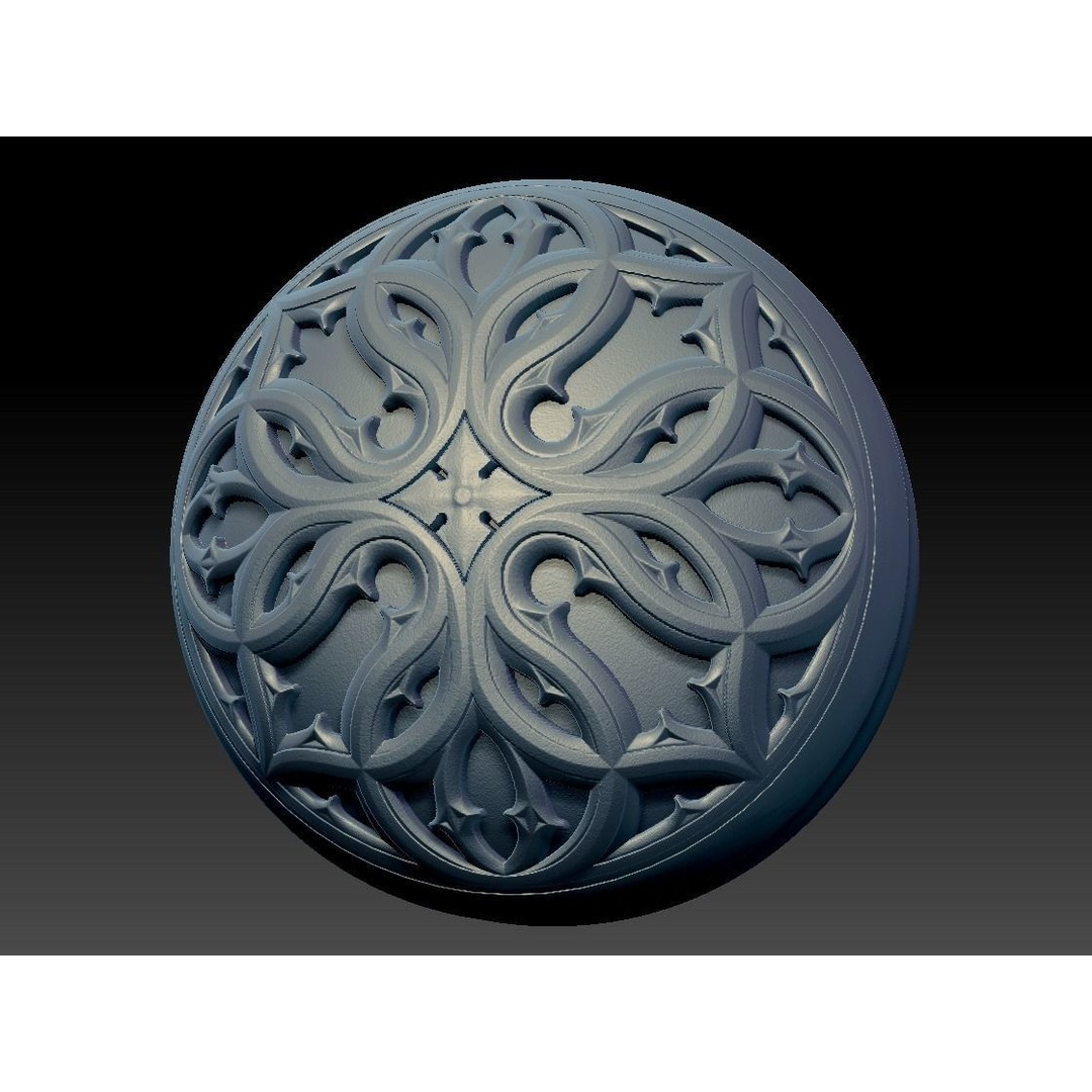 Gothic Ornaments 3D Model – Architectural Decoration, OBJ & Alphas - View 14