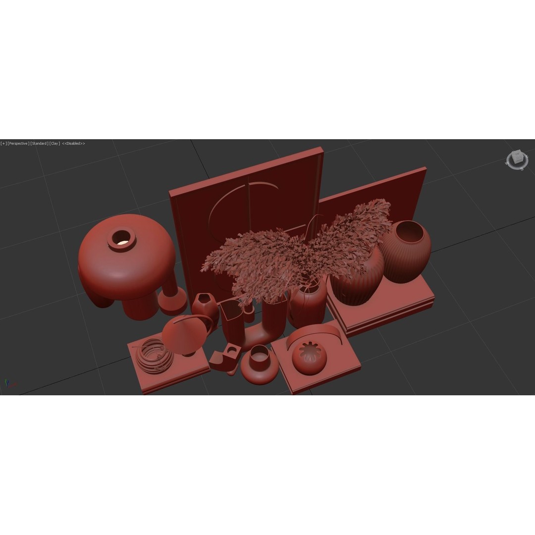 Decor Set 077 3D Model – High Poly Home Decor for Archviz, OBJ