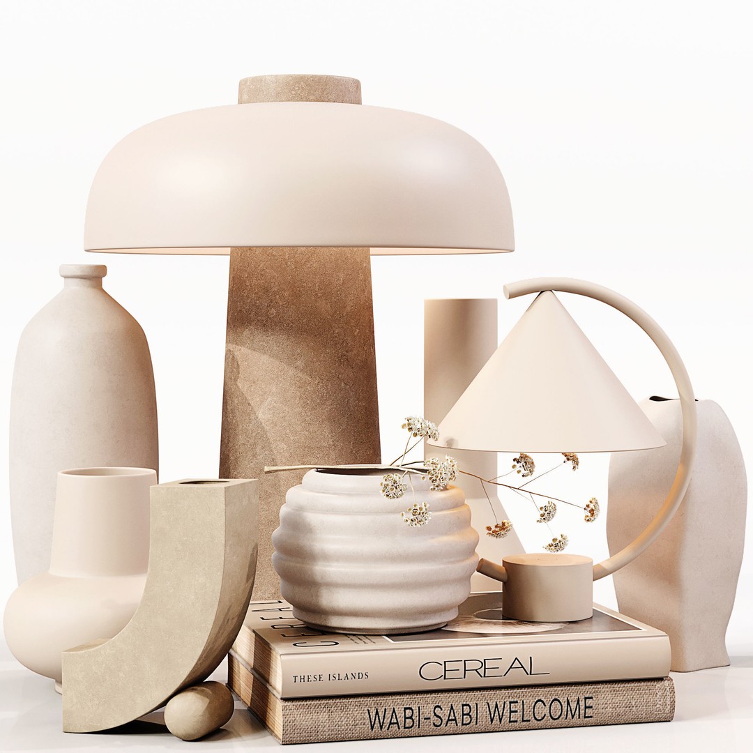 Decor Set 077 3D Model – High Poly Home Decor for Archviz, OBJ - View 4