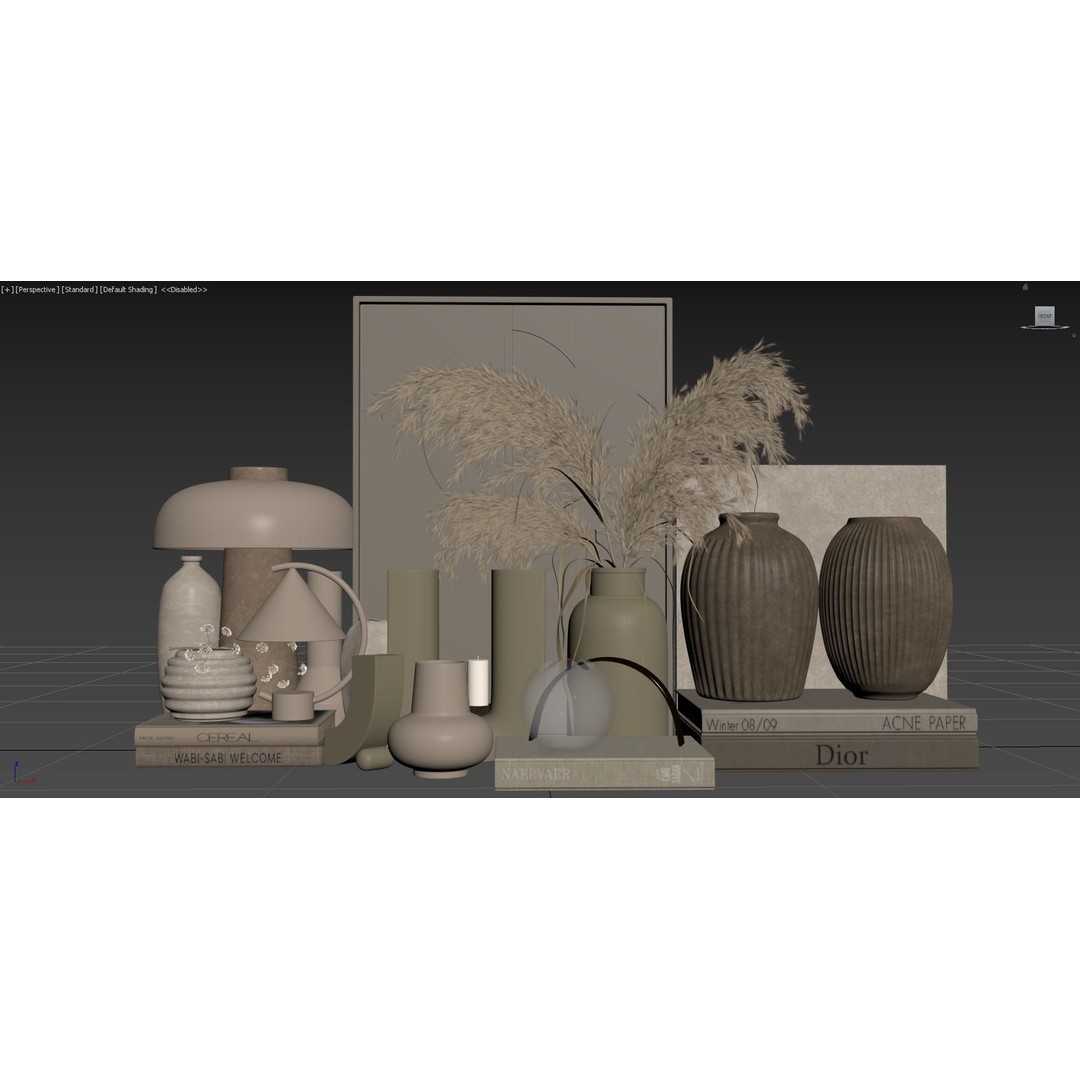 Decor Set 077 3D Model – High Poly Home Decor for Archviz, OBJ - View 6