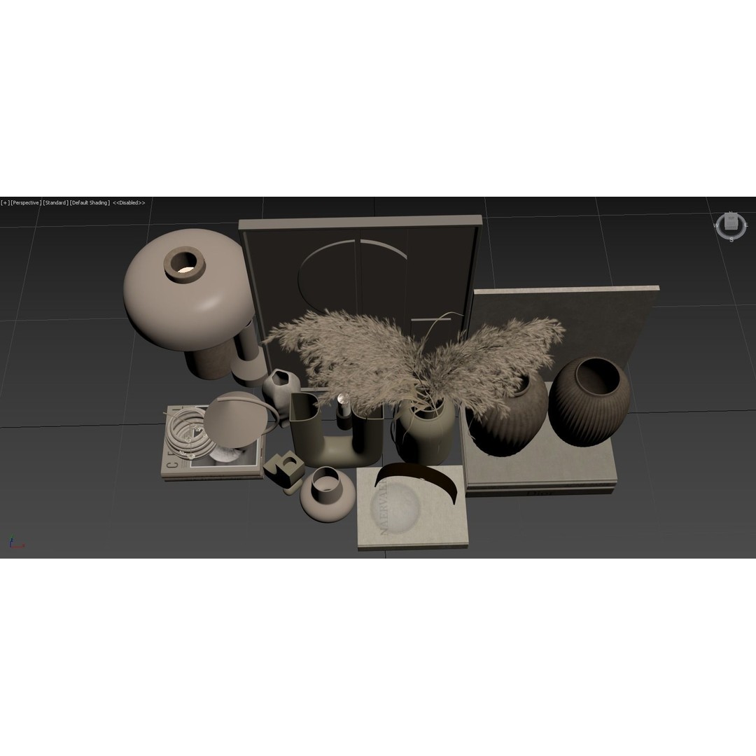 Decor Set 077 3D Model – High Poly Home Decor for Archviz, OBJ - View 7