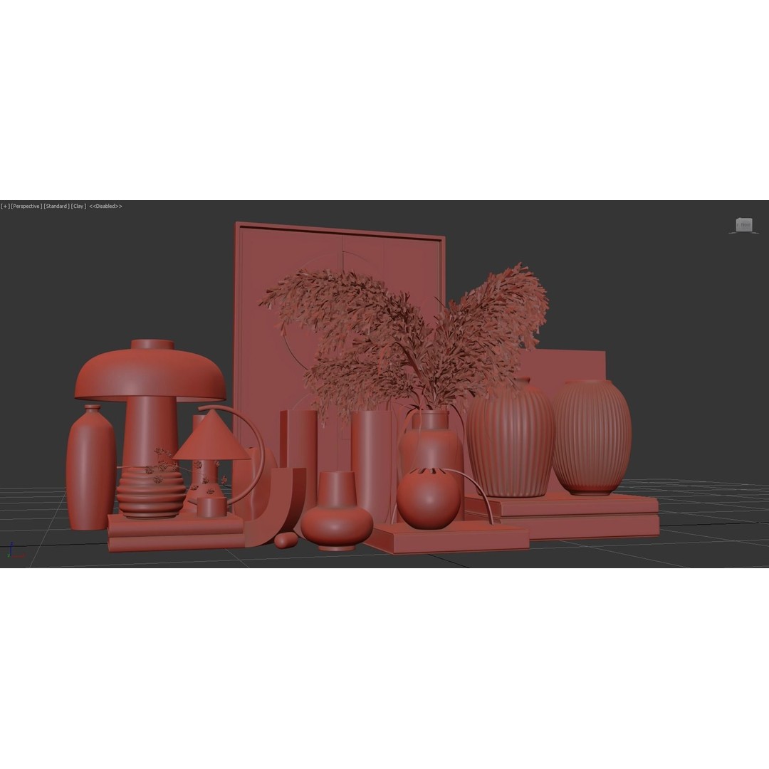 Decor Set 077 3D Model – High Poly Home Decor for Archviz, OBJ - View 9