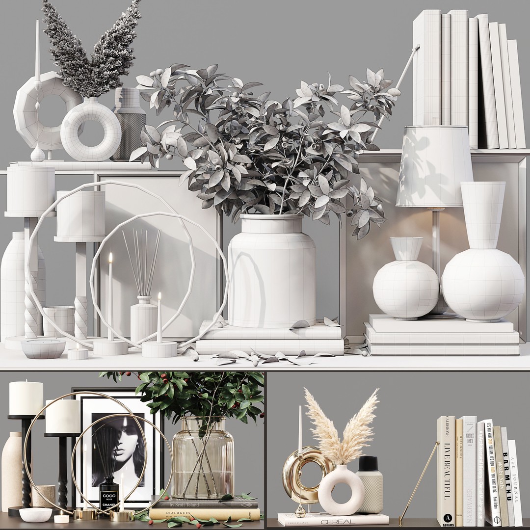 Decor Set 070 3D Model – High-Quality PBR Interior Decoration - View 7