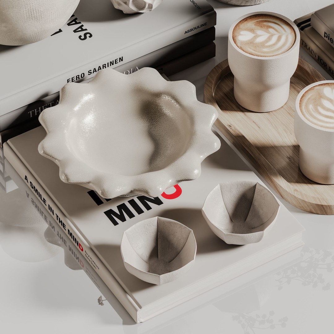 Decorative Set 3D Model – Contemporary Home Décor, FBX, OBJ - View 6