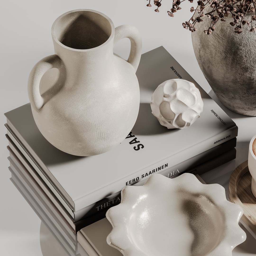 Decorative Set 3D Model – Contemporary Home Décor, FBX, OBJ - View 7