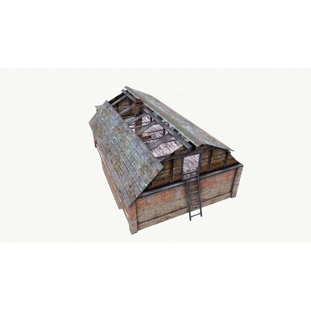 Old House 3D Model – Low Poly Game Asset, FBX & OBJ Formats - View 13