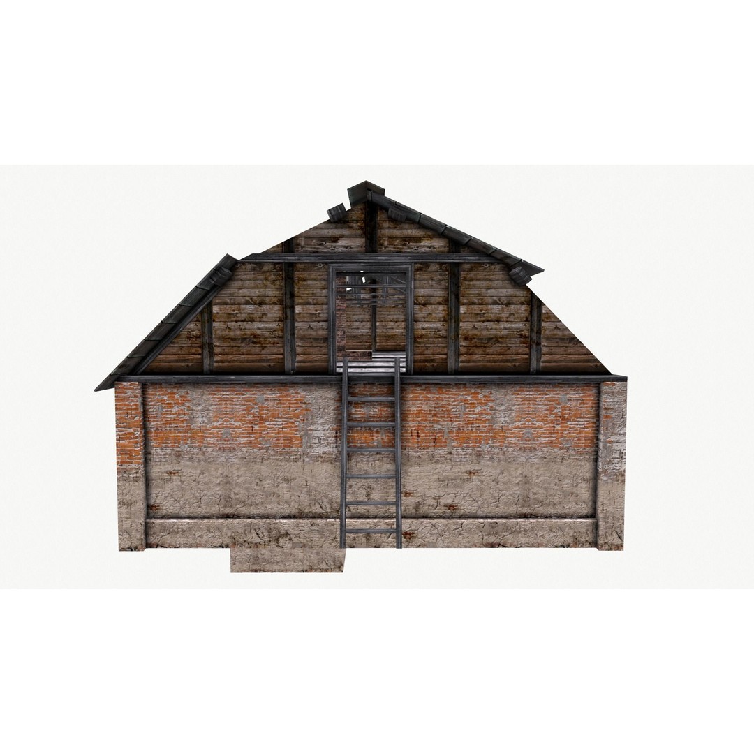 Old House 3D Model – Low Poly Game Asset, FBX & OBJ Formats - View 14