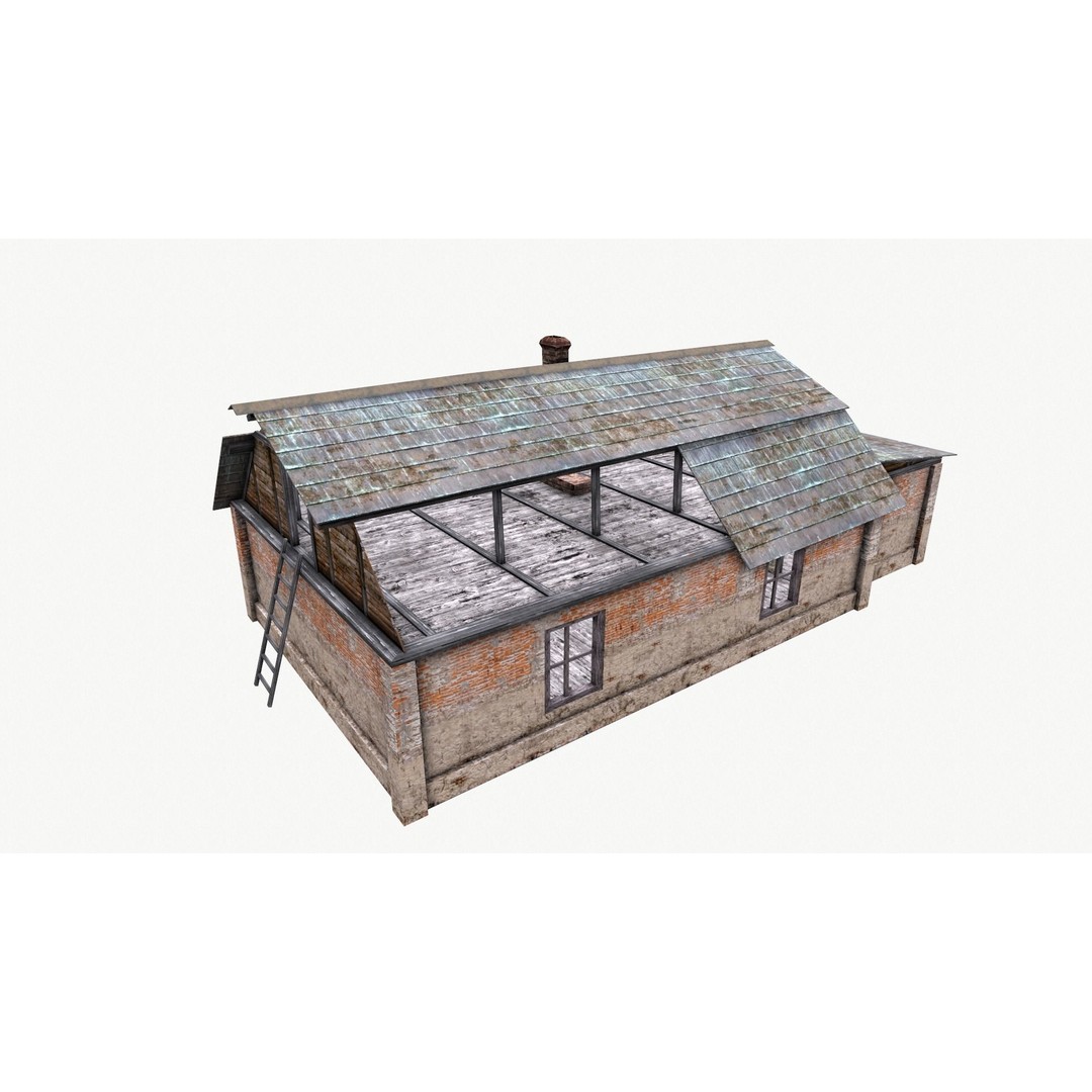 Old House 3D Model – Low Poly Game Asset, FBX & OBJ Formats - View 16