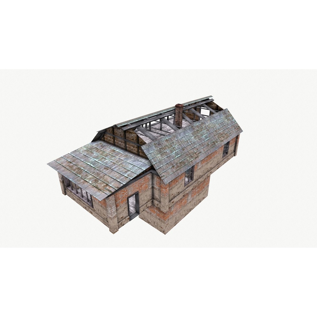 Old House 3D Model – Low Poly Game Asset, FBX & OBJ Formats - View 17