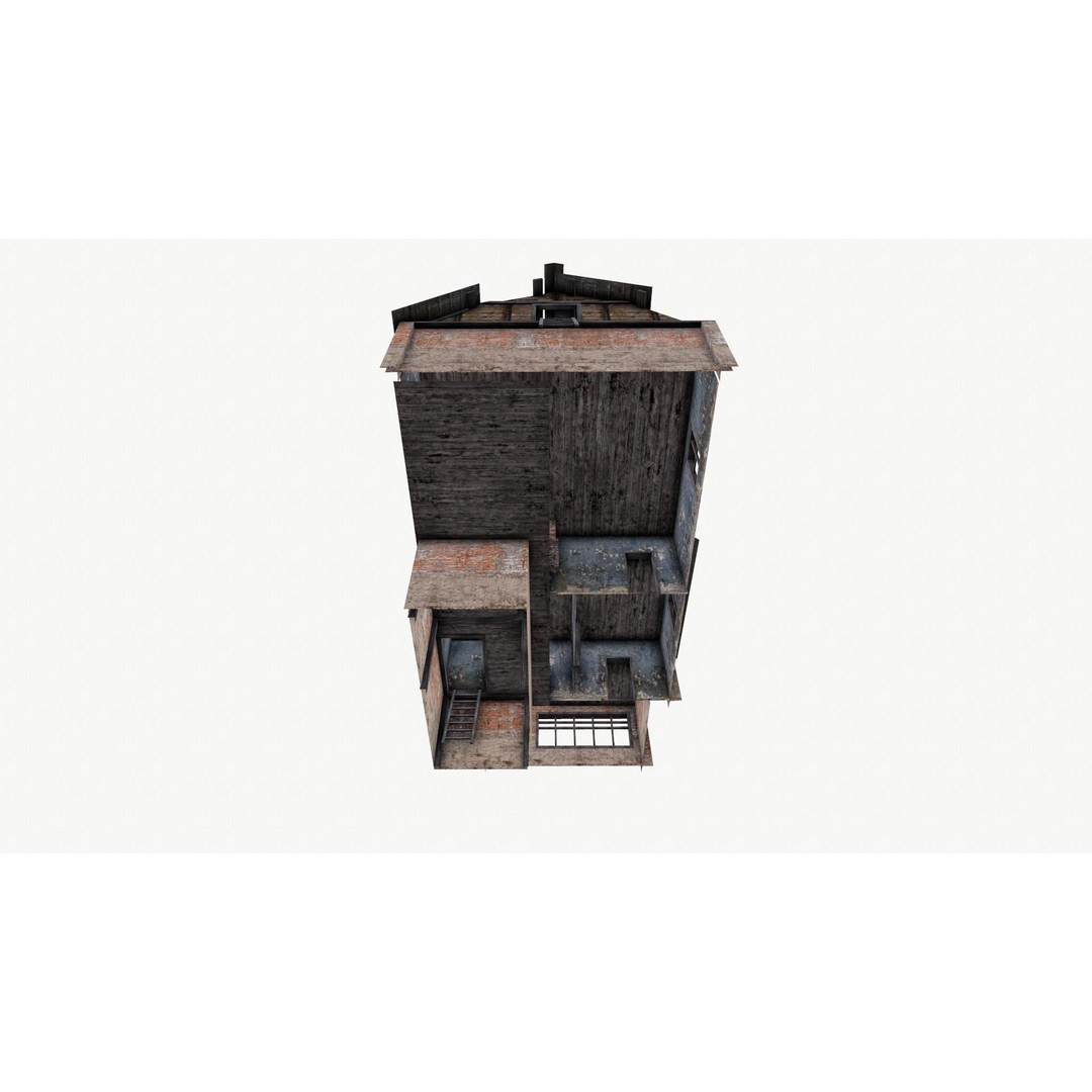 Old House 3D Model – Low Poly Game Asset, FBX & OBJ Formats - View 20