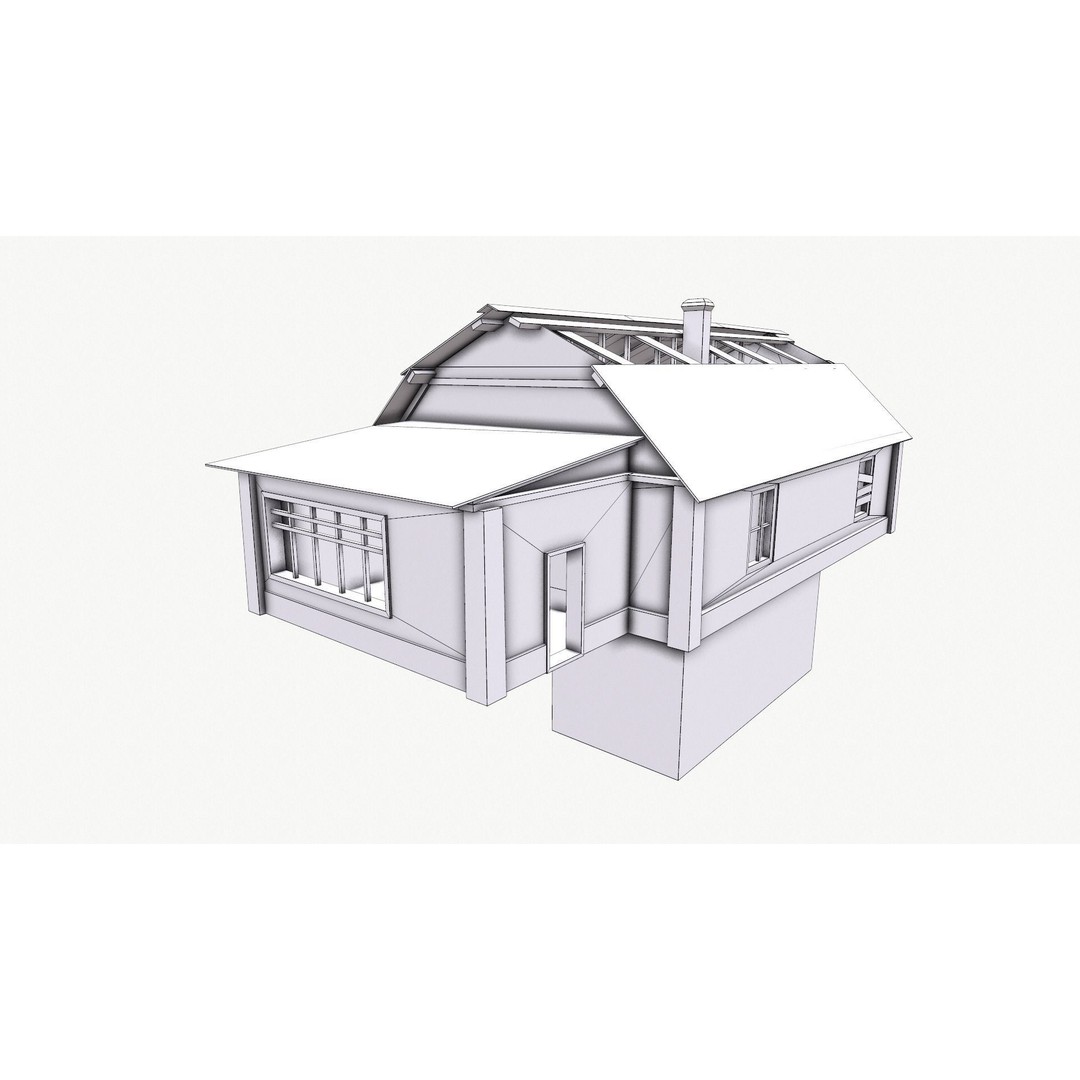 Old House 3D Model – Low Poly Game Asset, FBX & OBJ Formats - View 26
