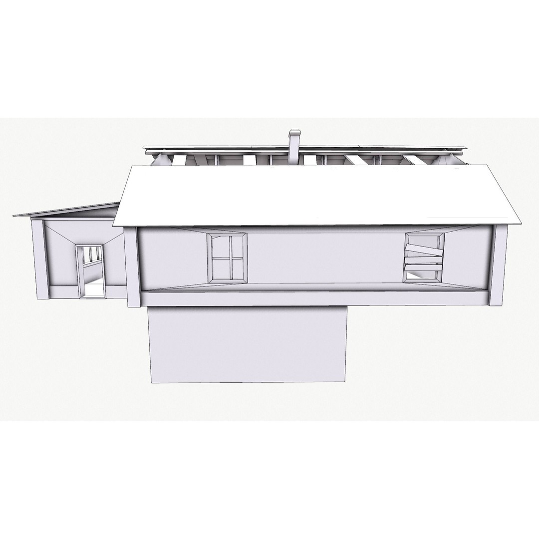 Old House 3D Model – Low Poly Game Asset, FBX & OBJ Formats - View 28