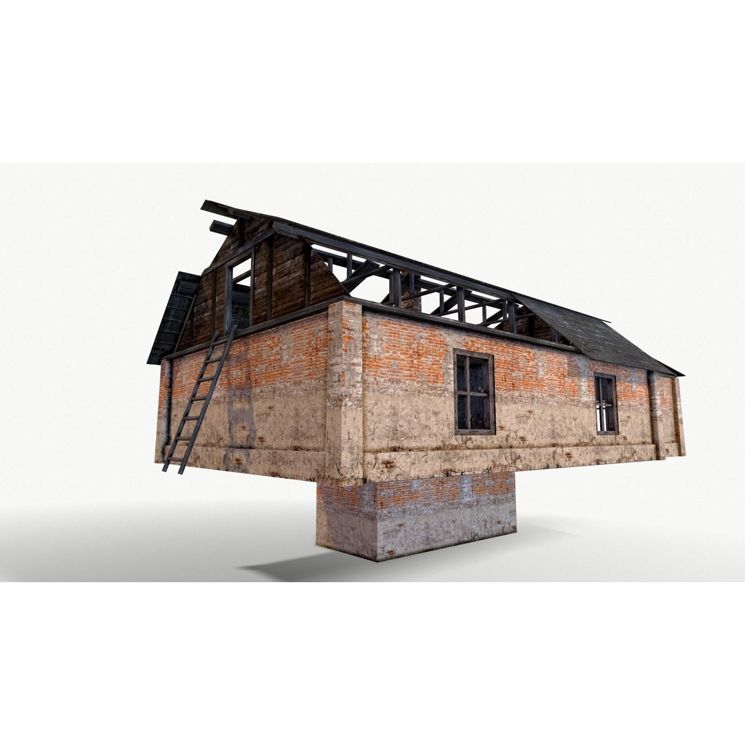 Old House 3D Model – Low Poly Game Asset, FBX & OBJ Formats - View 3