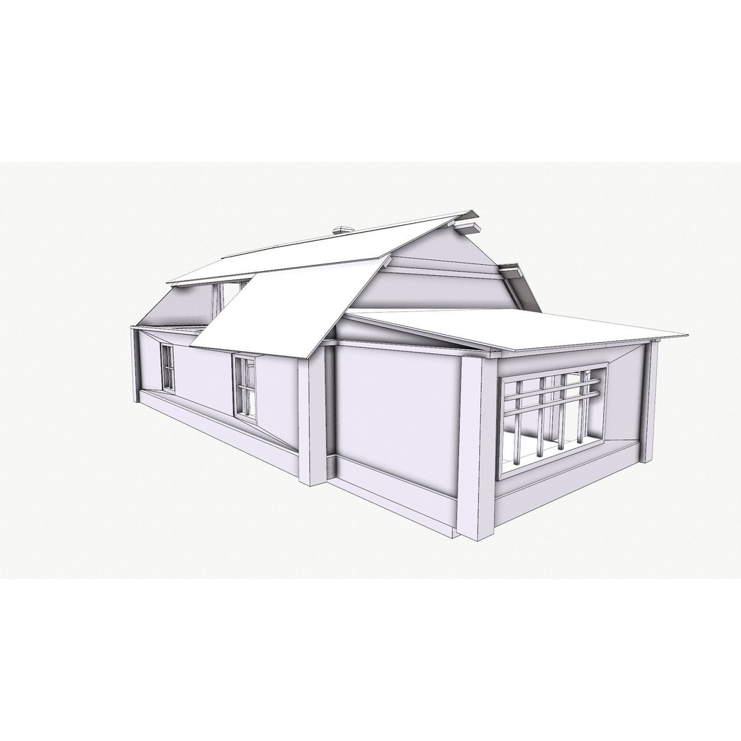 Old House 3D Model – Low Poly Game Asset, FBX & OBJ Formats - View 31