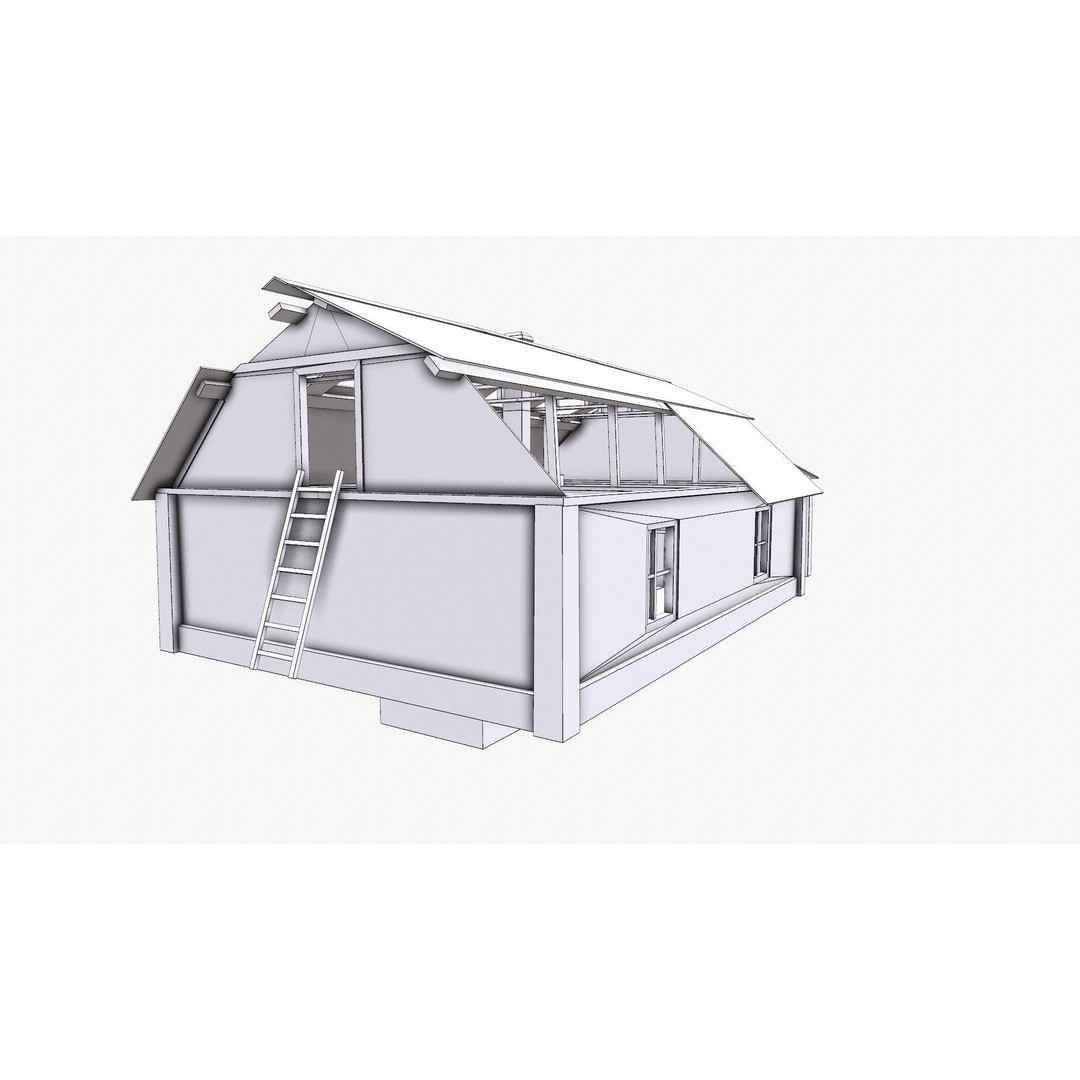 Old House 3D Model – Low Poly Game Asset, FBX & OBJ Formats - View 34