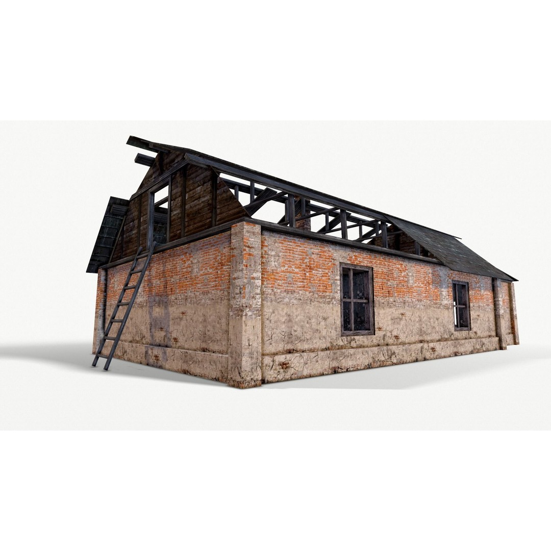 Old House 3D Model – Low Poly Game Asset, FBX & OBJ Formats - View 35