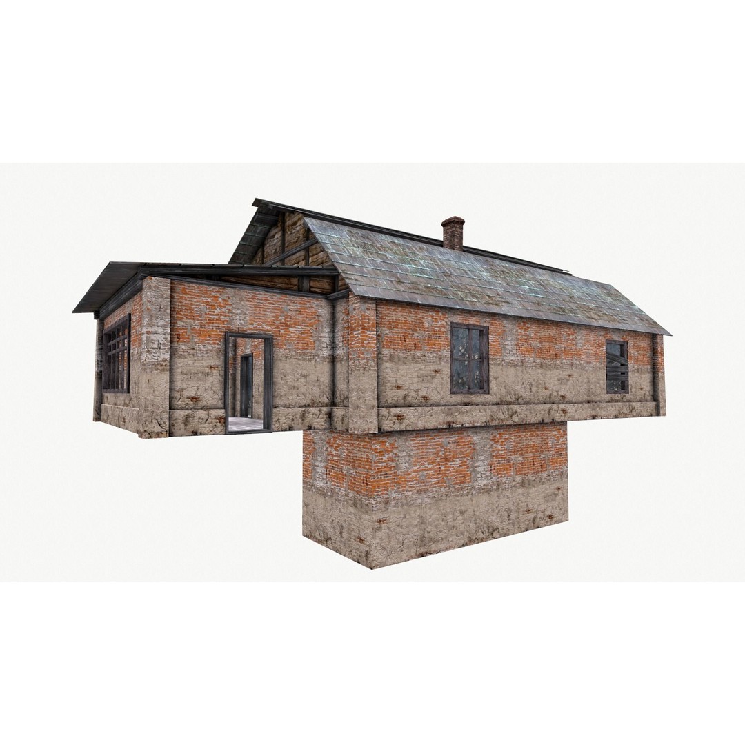 Old House 3D Model – Low Poly Game Asset, FBX & OBJ Formats - View 5