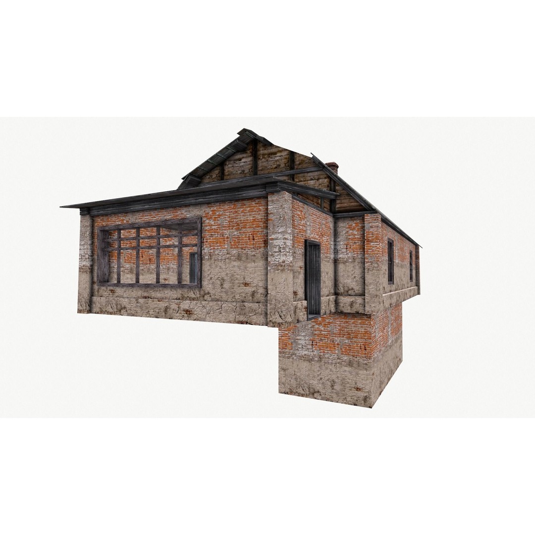 Old House 3D Model – Low Poly Game Asset, FBX & OBJ Formats - View 6