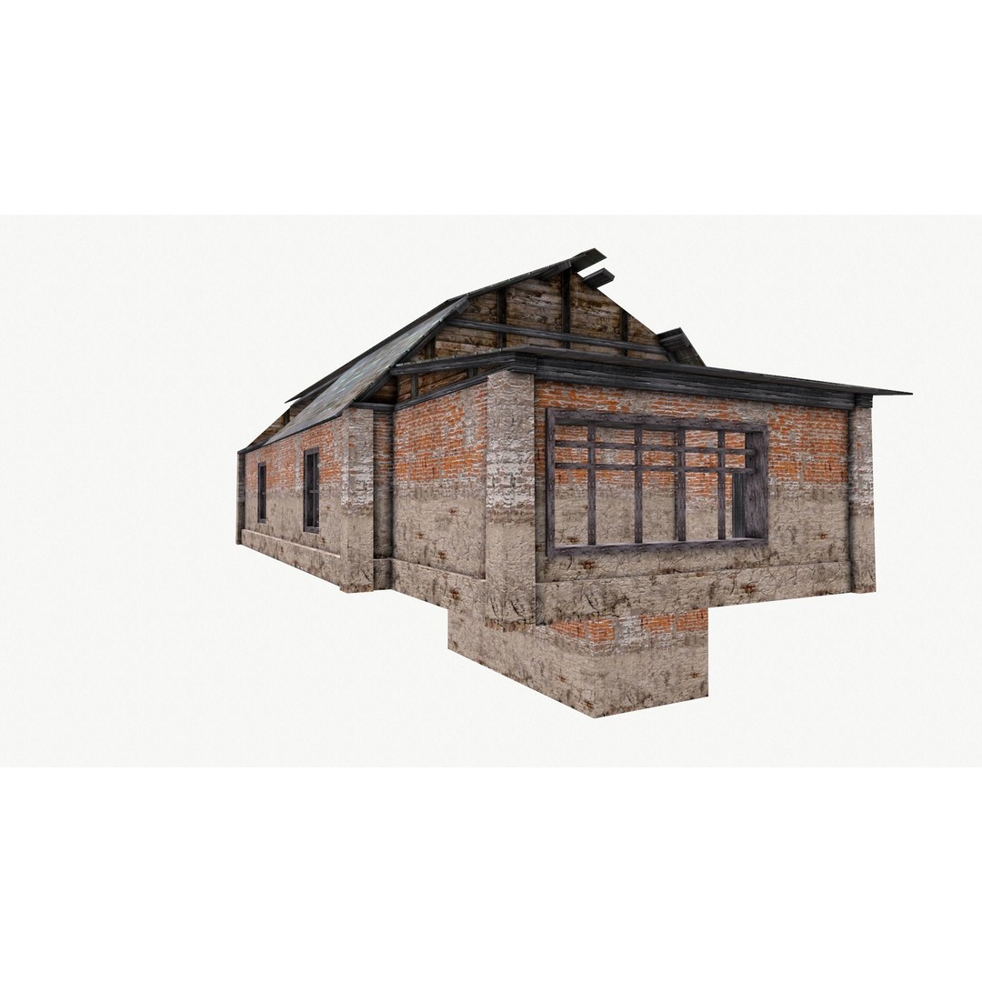 Old House 3D Model – Low Poly Game Asset, FBX & OBJ Formats - View 7